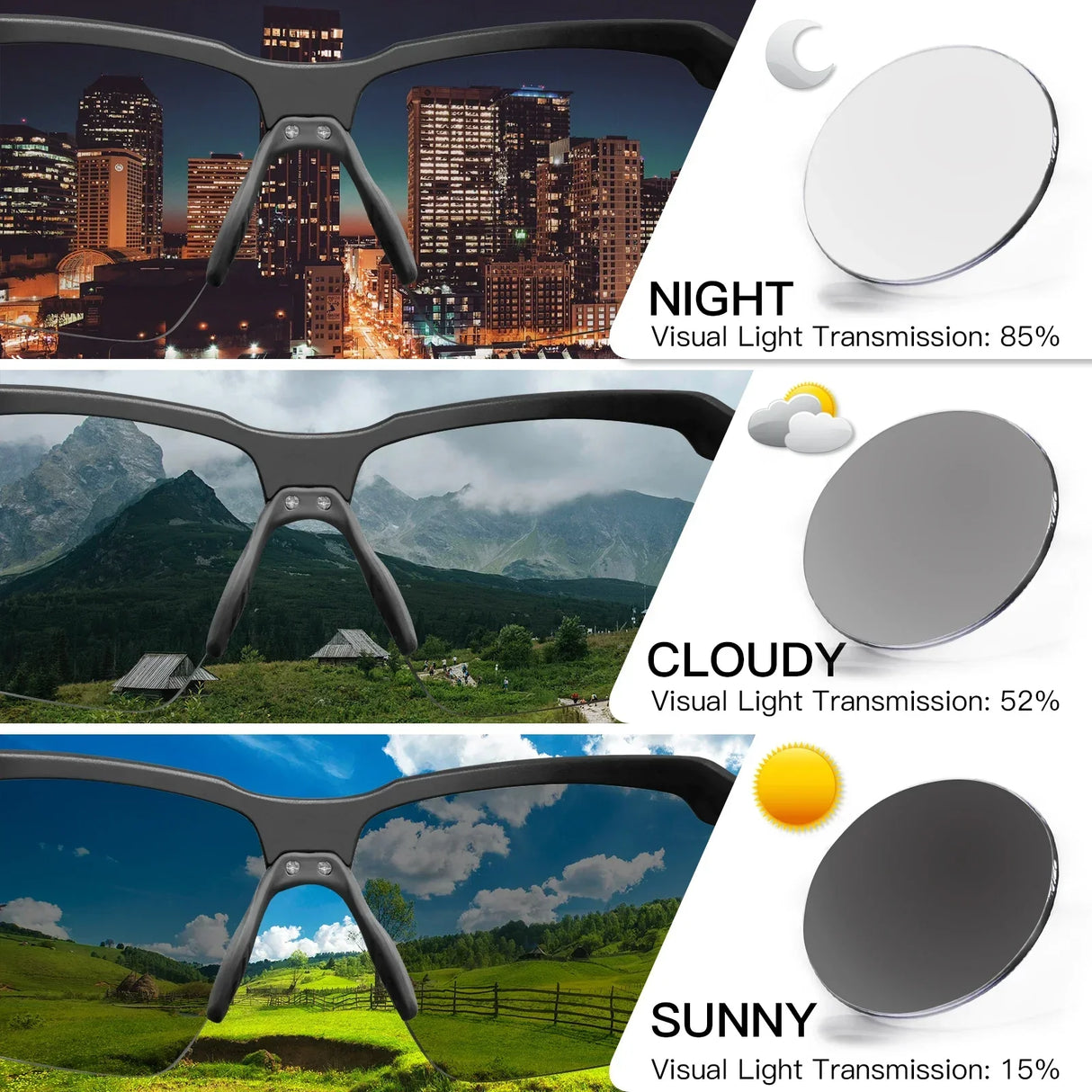 Kapvoe Photochromic Sunglasses Fashion Luxury Sunglasses for Driving