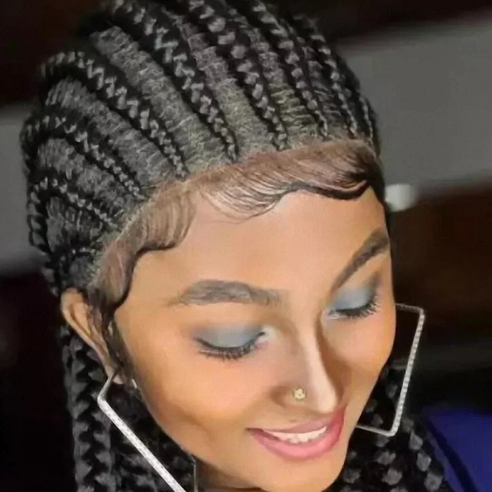 Long Synthetic 11 Braids Full Lace Wig Heat