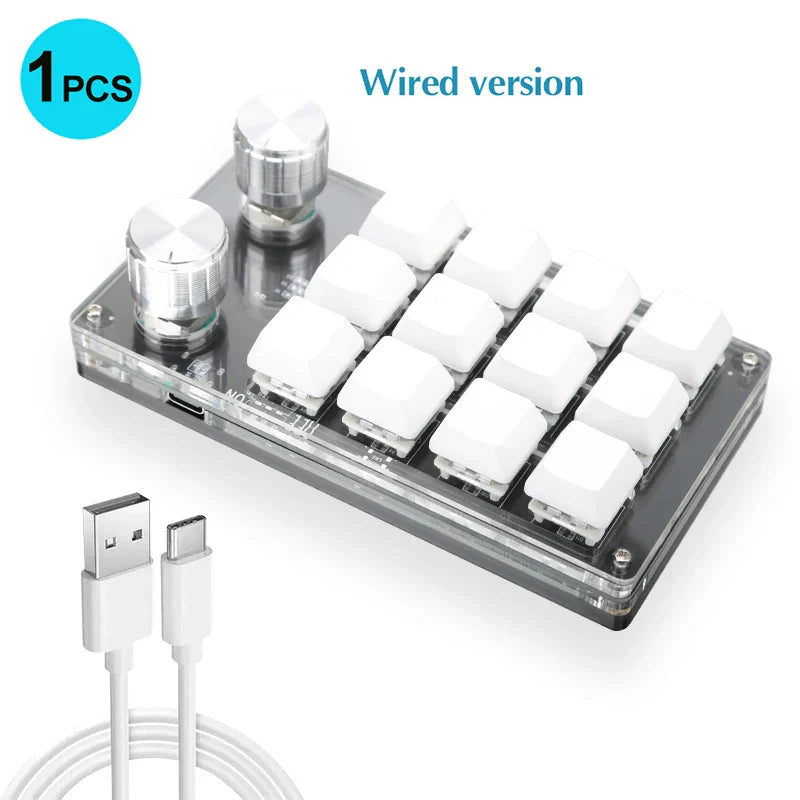 Macro Programming Keyboard Bluetooth USB Backlit 2.4G Wireless