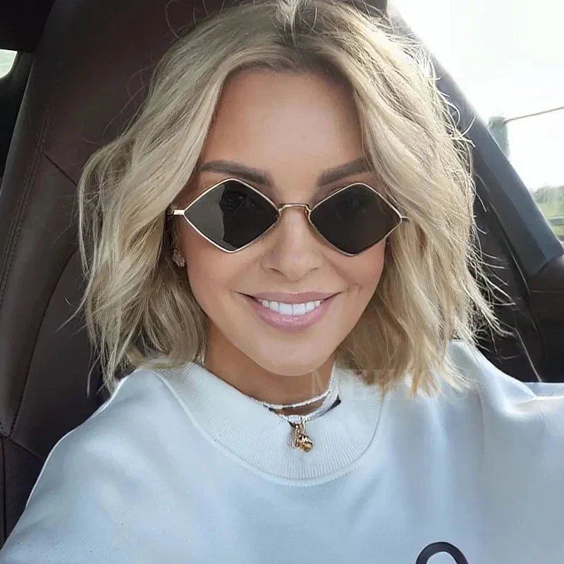 Hipster Polygon Women Sunglasses Irregular Vintage Small Frame