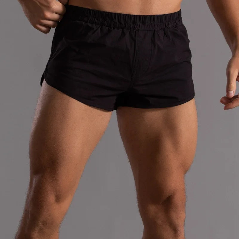 Mens Cotton Boxer Shorts Round Hem Sexy Home