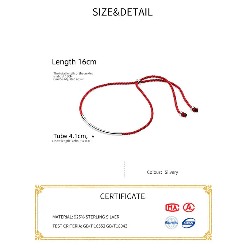 La Monada 16cm 925 Sterling Silver Red Rope