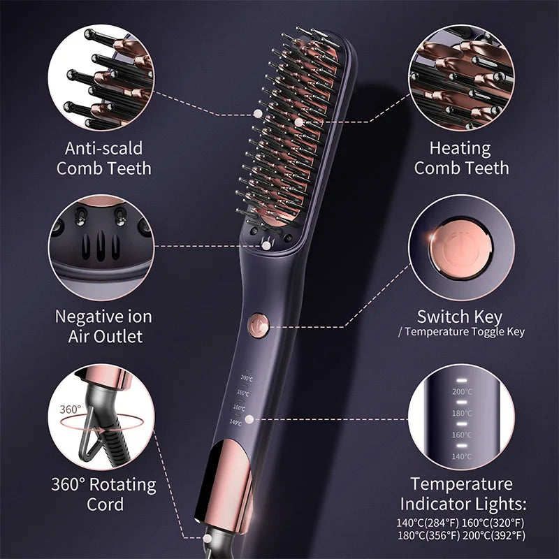 Kensen beard straightener Brush Comb Hair Straightener Men