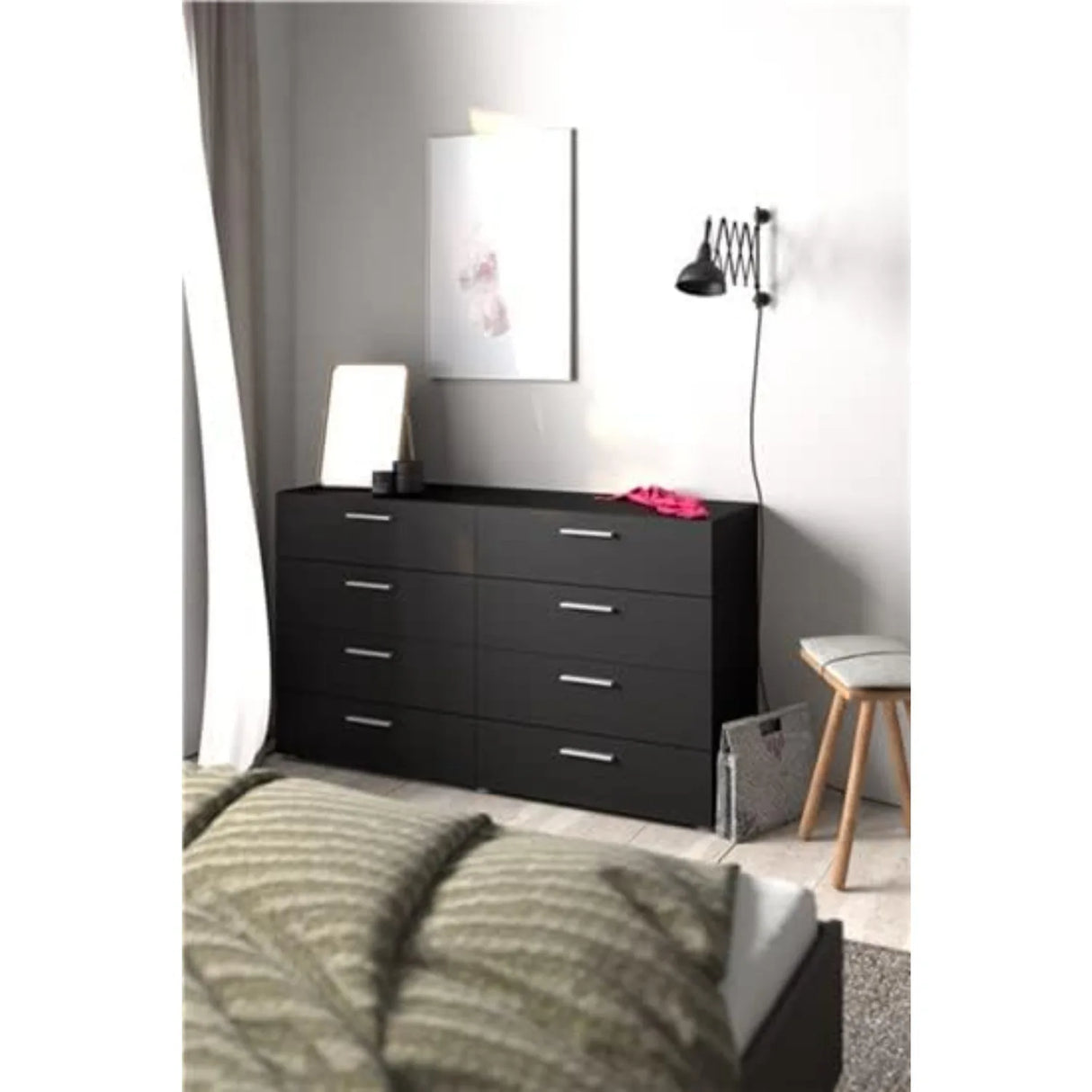 Tvilum 8 Drawer Double Dresser, 15.85"