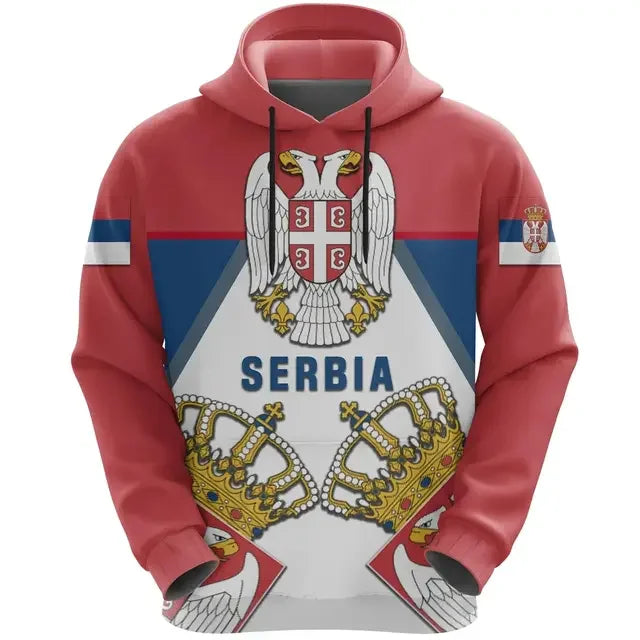 Serbia 3D hoodie National Flag Emblem Zipper Hoodie