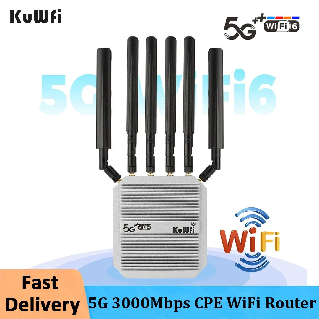 KuWFi 3000Mbps 5G Router with SIM Card Slot