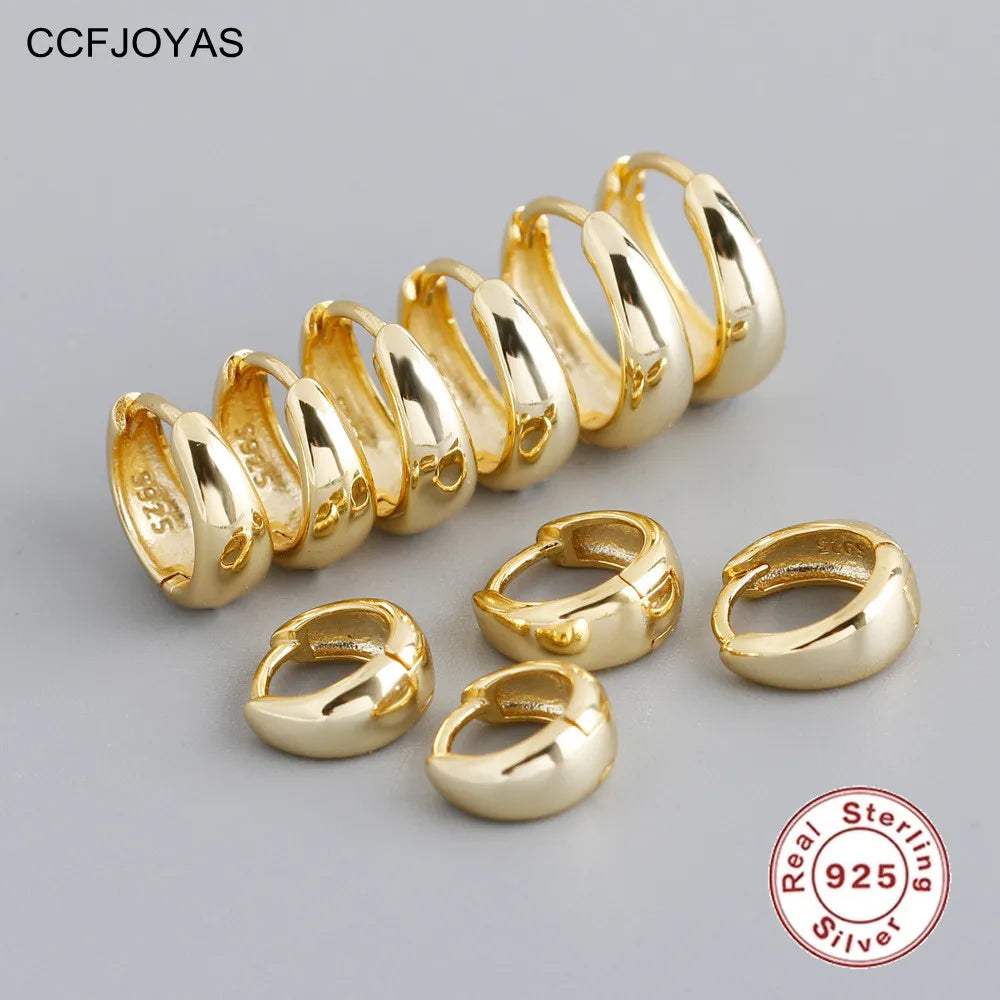 CCFJOYAS Punk Rock 6/7/8/9/10mm 925 Sterling Silver Round