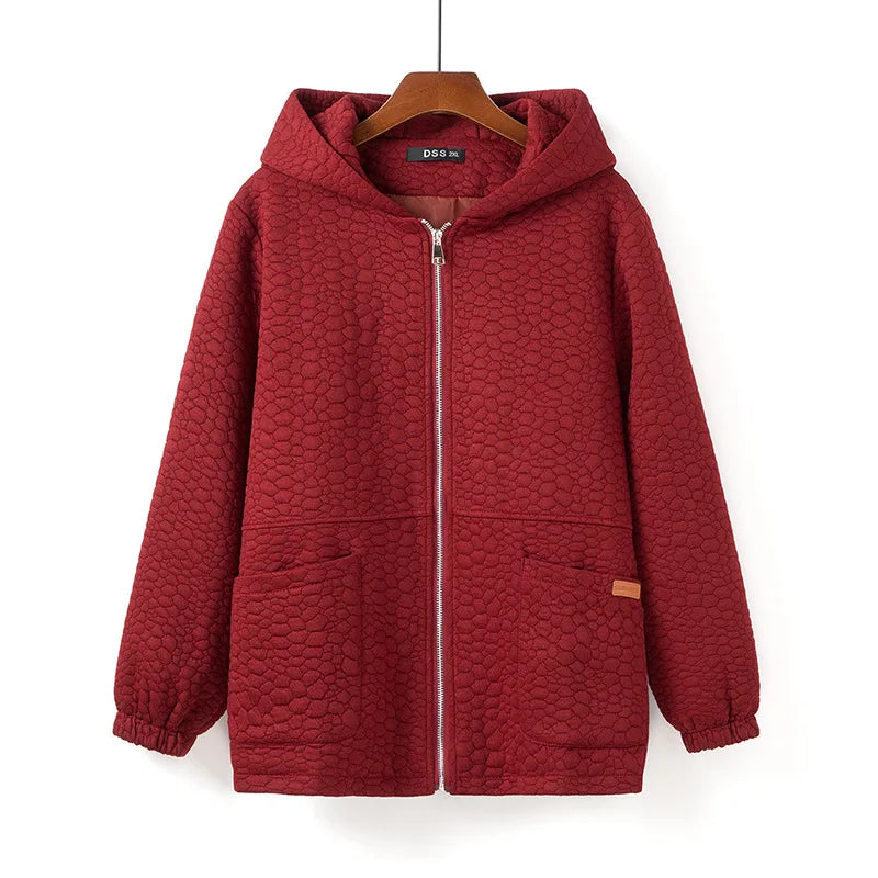 Womens Plus Size Zipper Jacket Autumn Casual Clothing