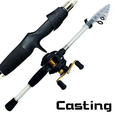 Ghotda Casting Fishing Rod Combo Telescopic Carbon Rod