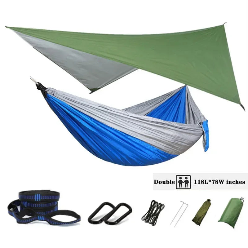 Oversized Double 118inx79in Hammock with Tree Straps and