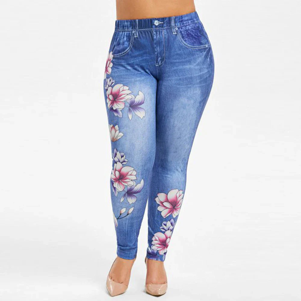 Womens Casual High Waist Jeans Wide Leg Denim