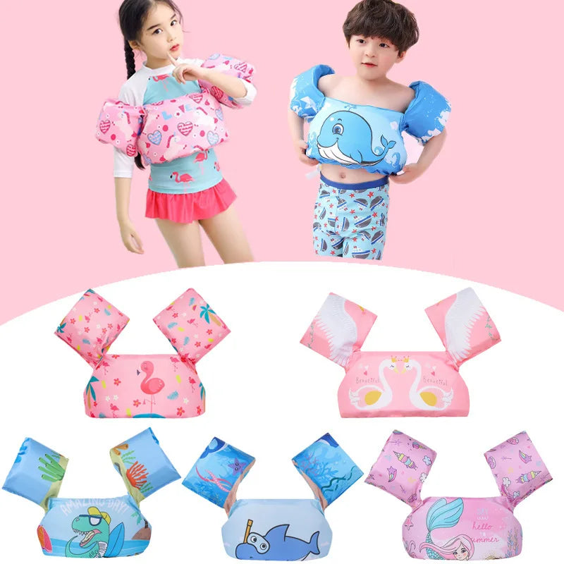 Baby Float Cartoon Arm Sleeve Life Jacket Swimsuit