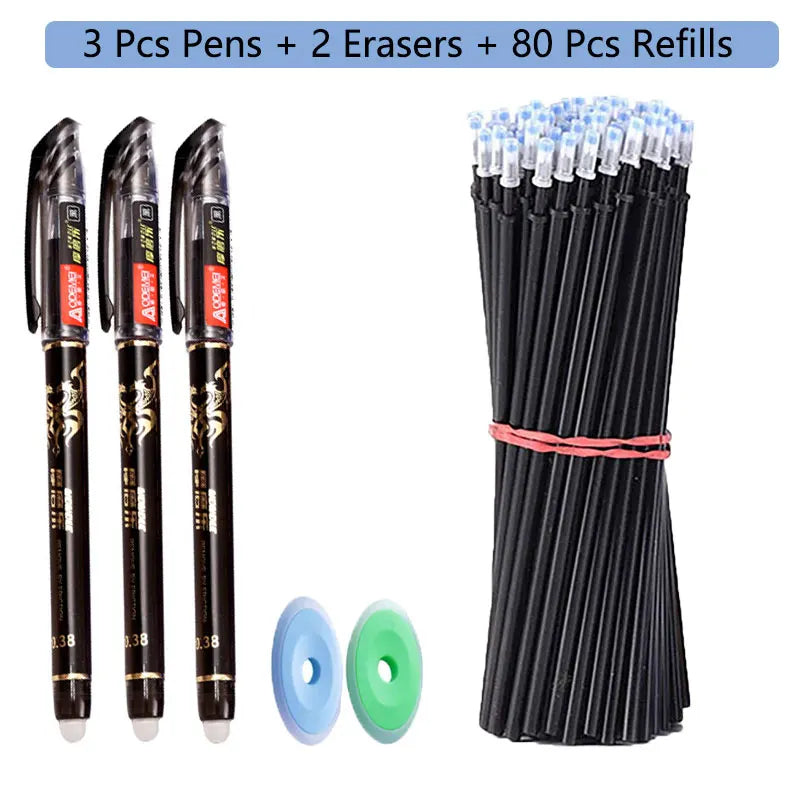85Pcs/Set Erasable Pen Gel Pens 0.5mm Blue/Black ink
