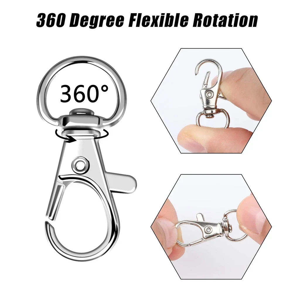 100PCS Swivel Clasps Lanyard Snap Hooks with Key