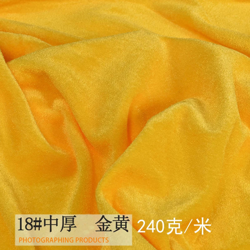 100*160cm Solid Color Mixed Textile Gold Velvet Fabric