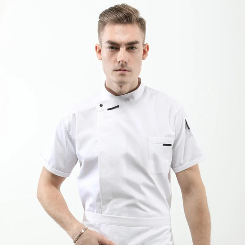 Unisex Chef Jacket ShortLong Sleeve Men Women Crossover