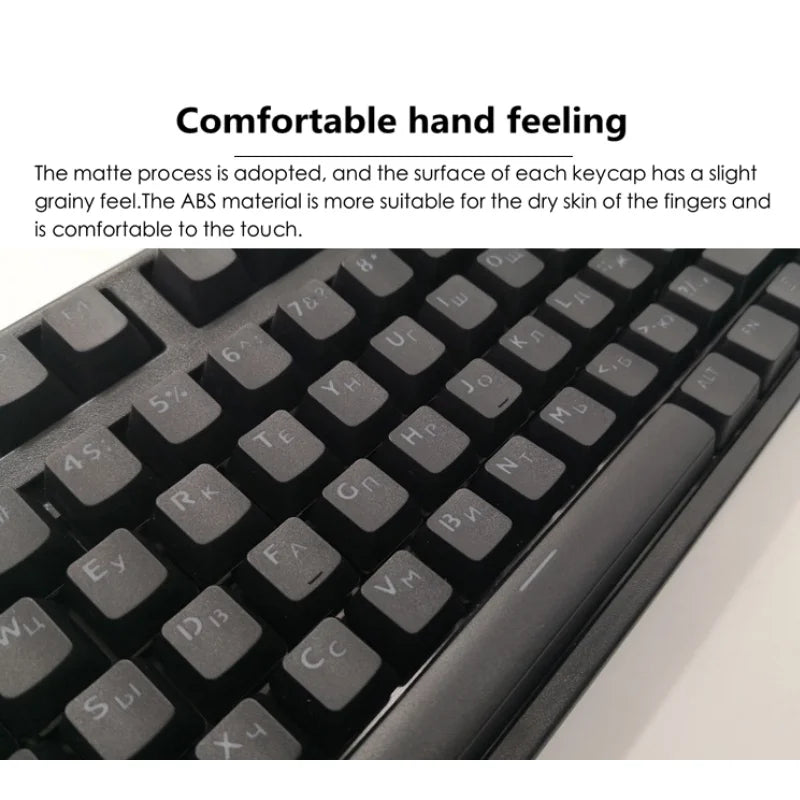 104 Keys Russian Korean Backlit Keycaps For Mechanical