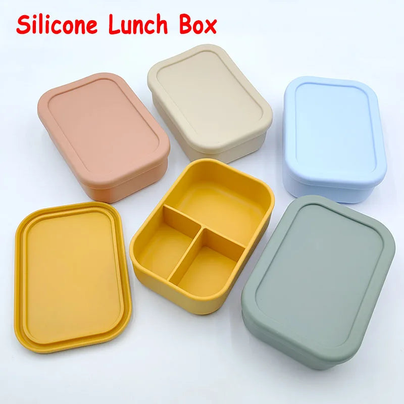 Silicone Bento Lunch Box For Kids 3-compartment Lunch