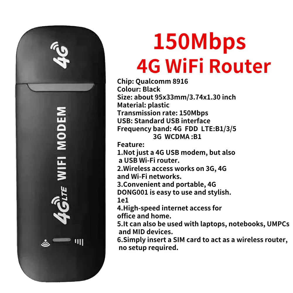 150Mbps 4G LTE WiFi Router Portable Pocket Wifi