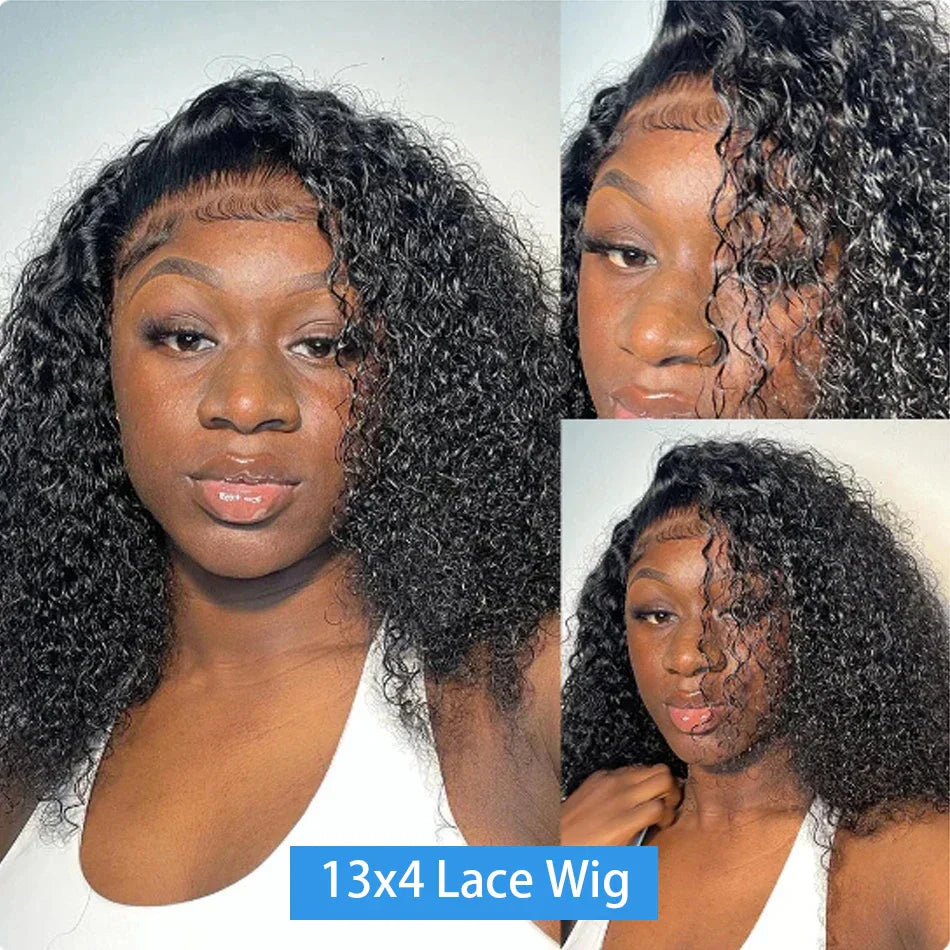 13x4 Deep Wave Lace Front Bob Wig 180