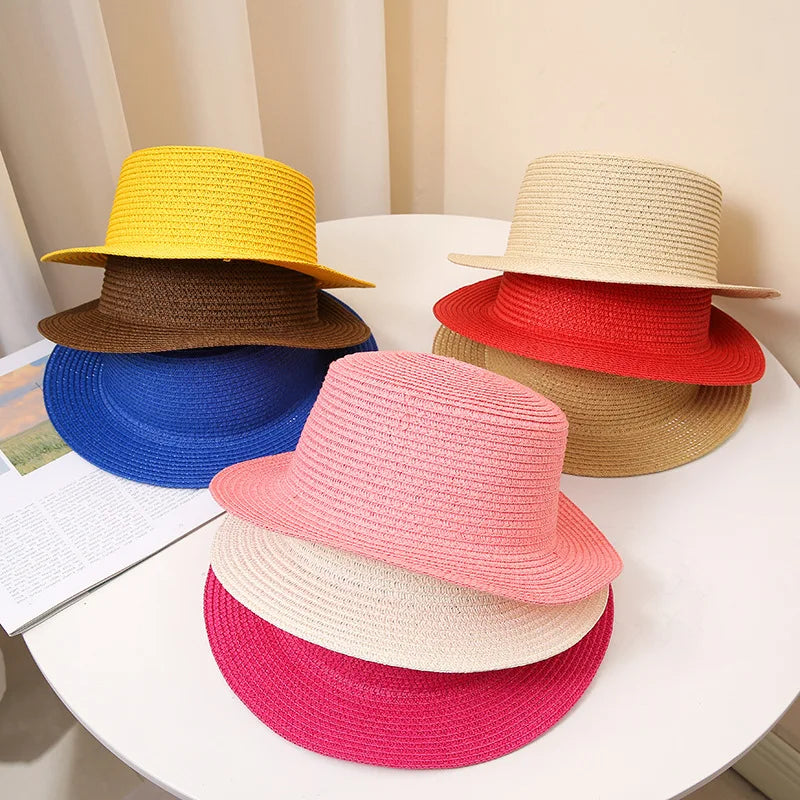 Summer Fashion Versatile Men's Women's Straw Hat Flat
