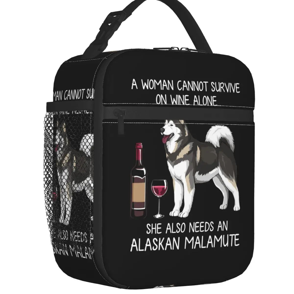 Custom Dachshund And Wine Funny Dog Lunch Bag Women Thermal Cooler Insulated Lunch Boxes for Children School