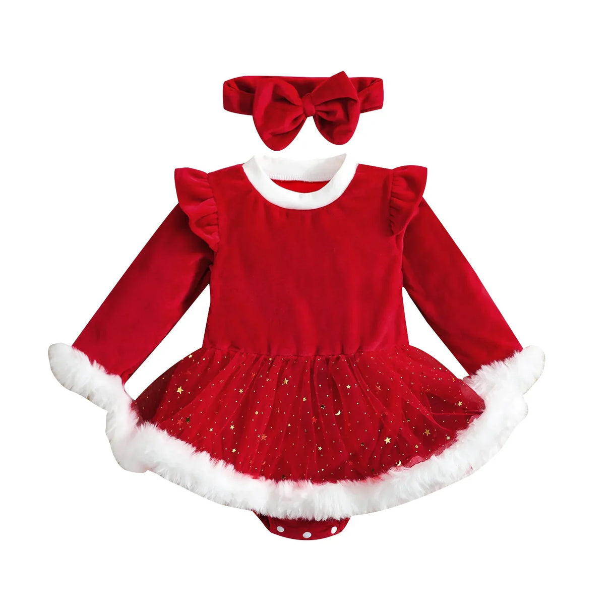 Ma&Baby 0-24M Christmas Baby Red Romper Newborn Toddler