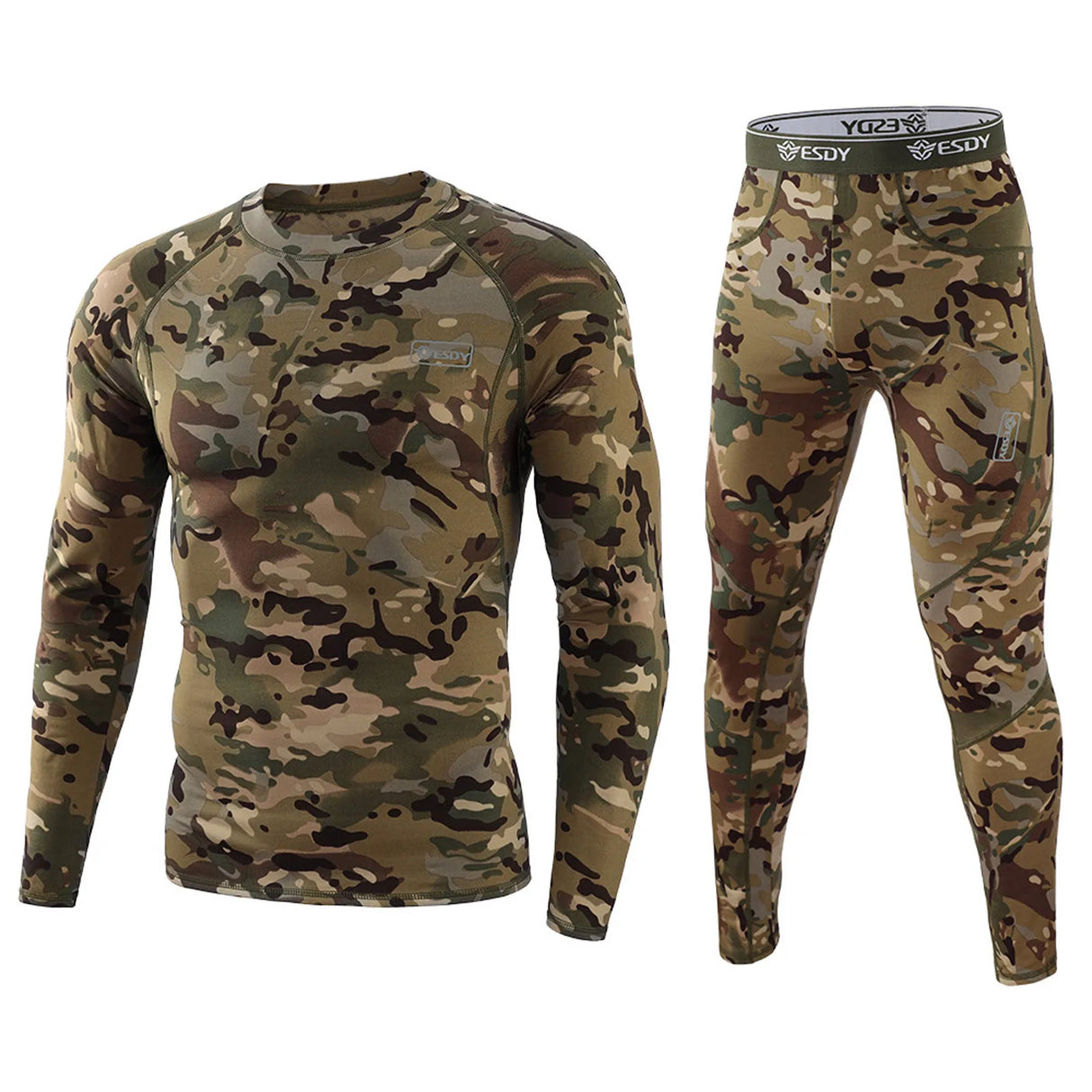 Men'S Camouflage Print Fitness T-Shirt Quick-Drying Tops Trousers