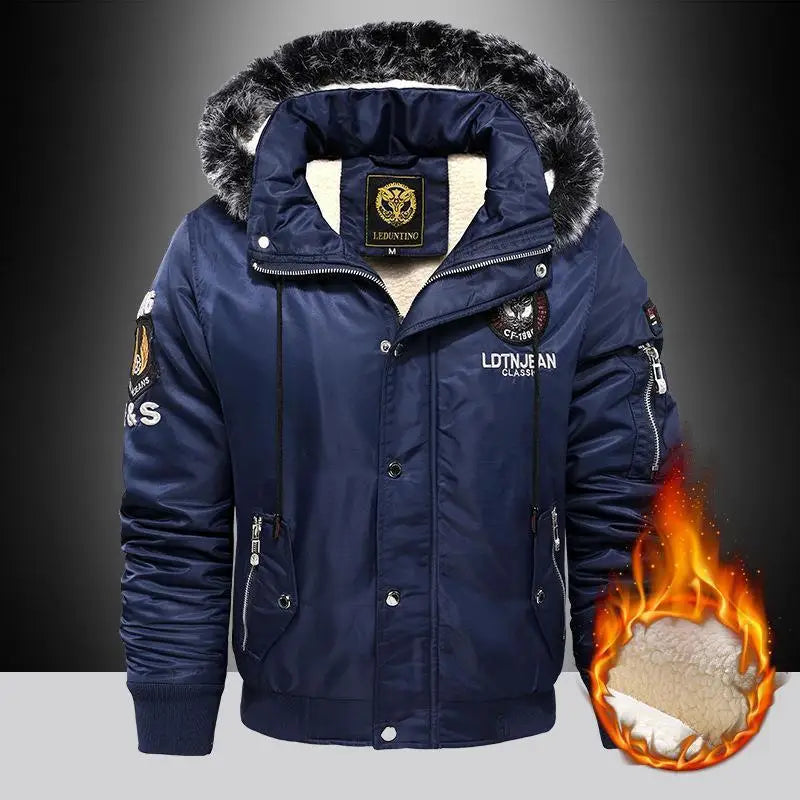 Plush Thickened Men's Jacket Winter Casual Cotton Jacket