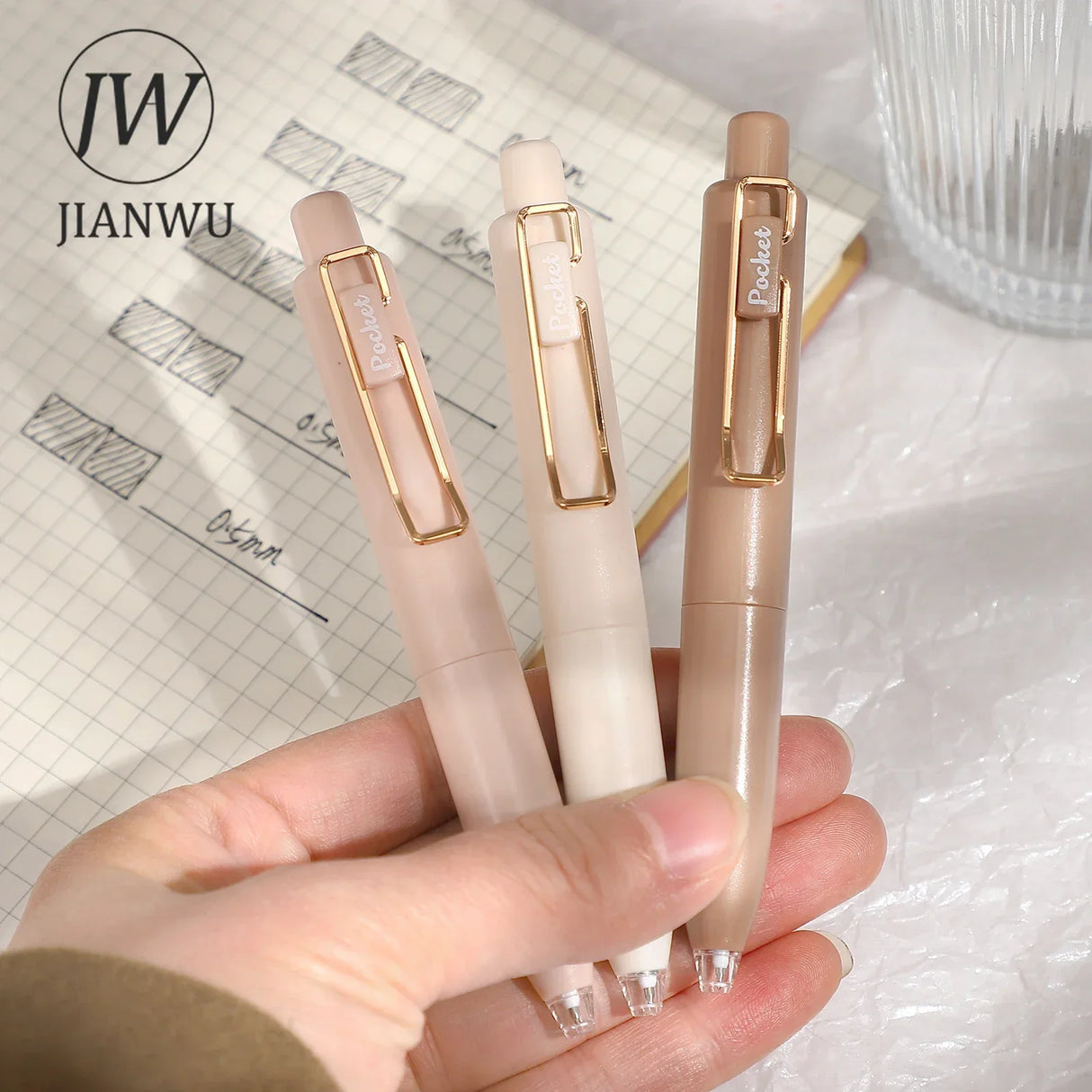 JIANWU 5 Pcs/set Kawaii 0.5mm Black Pangdundun Pocket