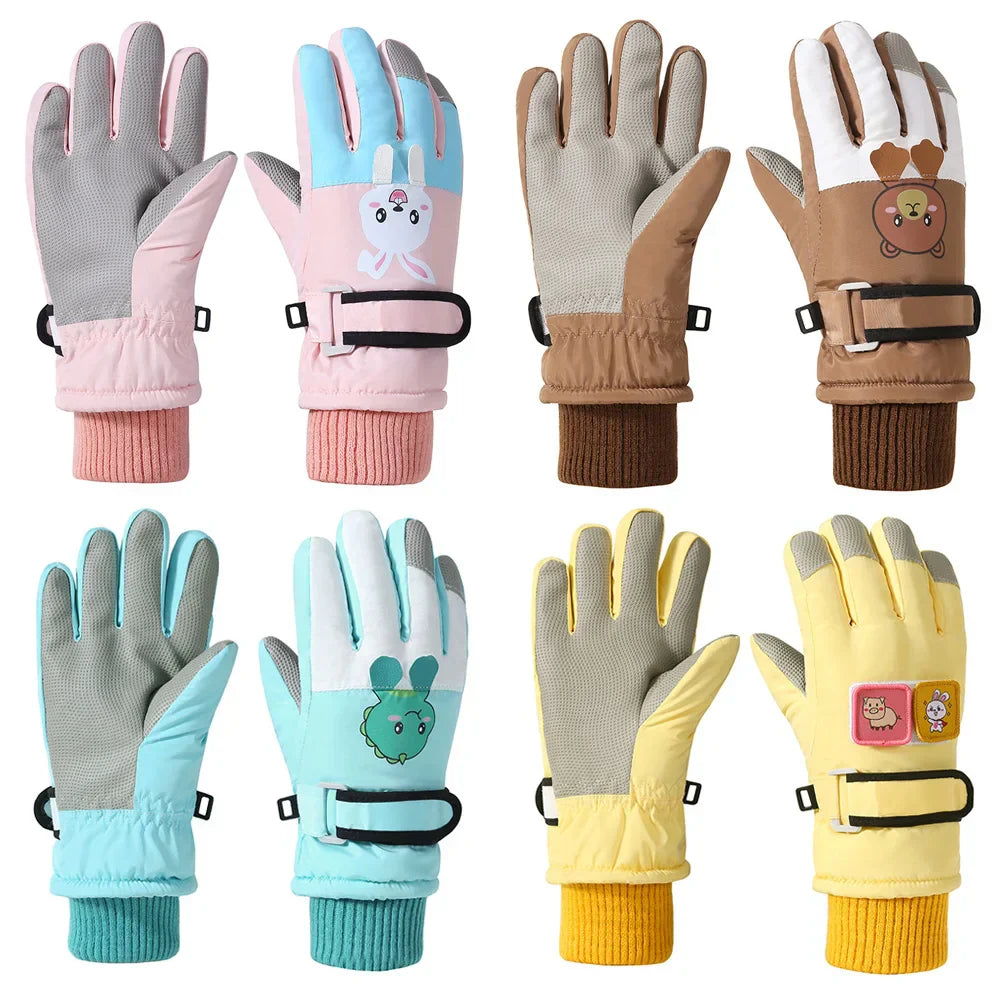 Cute Kids Winter Gloves for Girls Boys Thicken