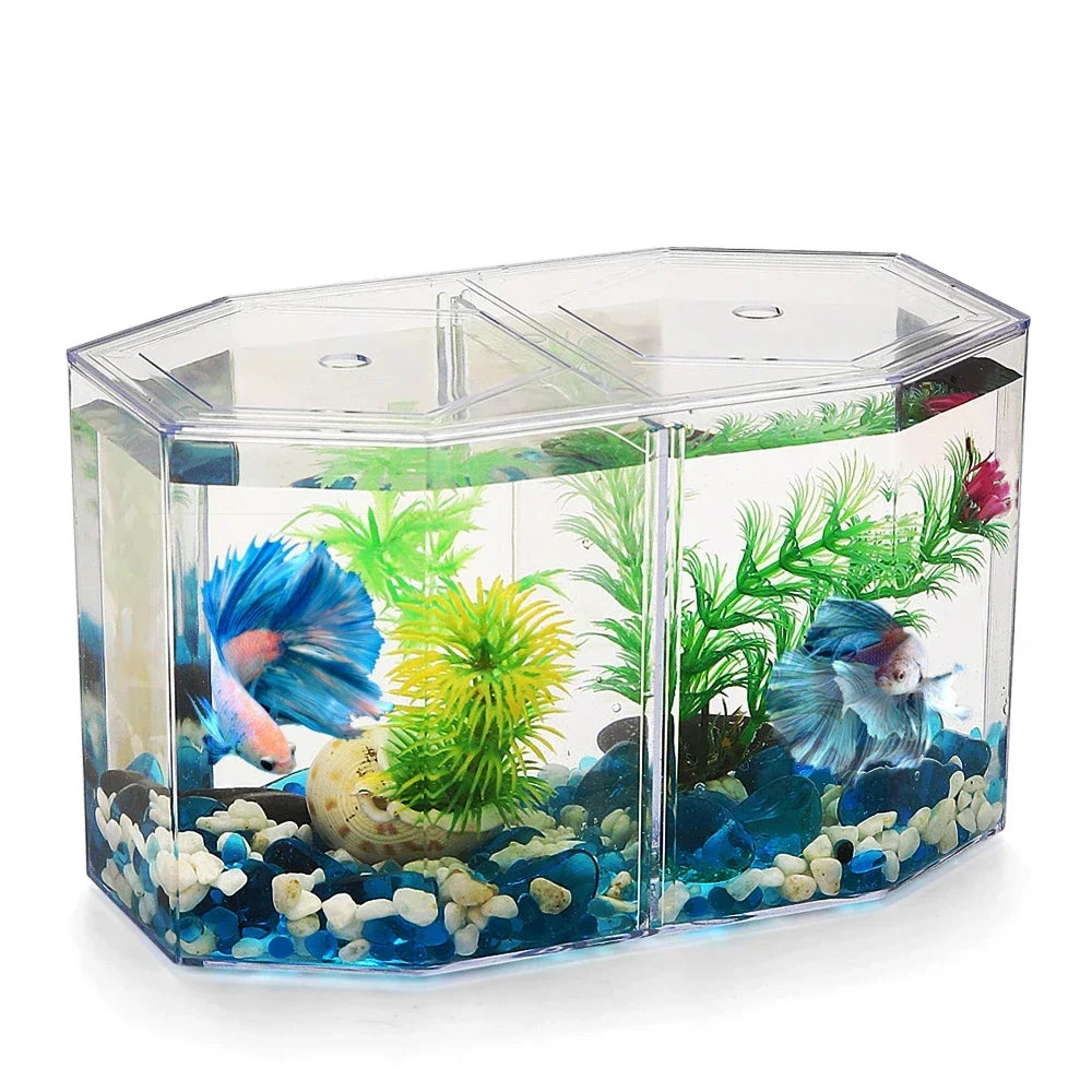 Acrylic Guppy Fish Tank Two-part Aquarium Betta Small