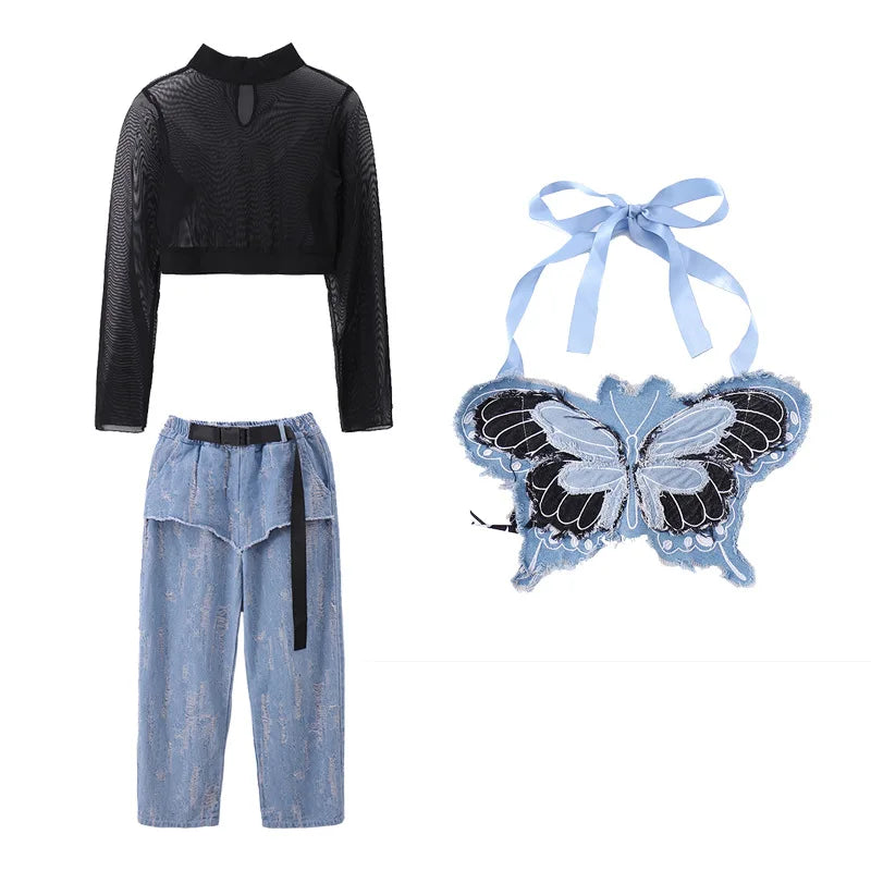 Fashion Hip Hop Dance Rave Clothes for Kids