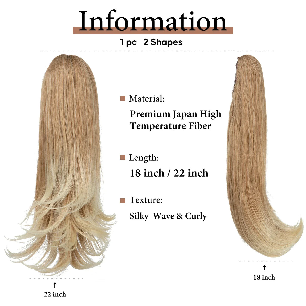 Synthetic Claw Clip In Ponytail Hair Extensions Hairpiece