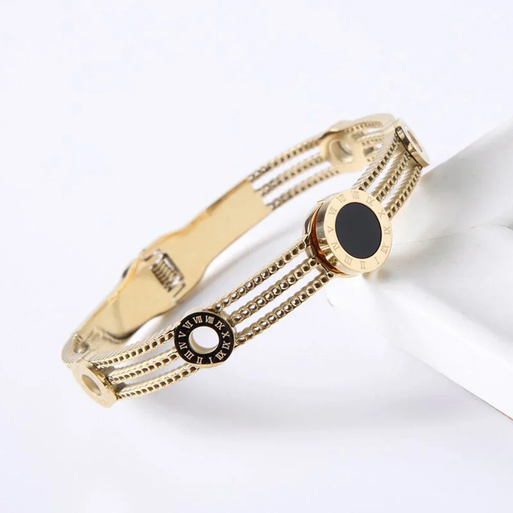 Classic Stainless Steel Open Cuff Bangles Adjustable Ball