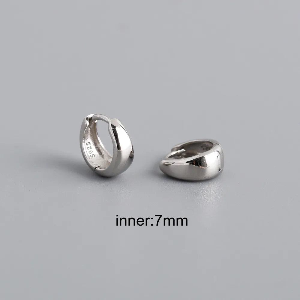 CCFJOYAS Punk Rock 6/7/8/9/10mm 925 Sterling Silver Round