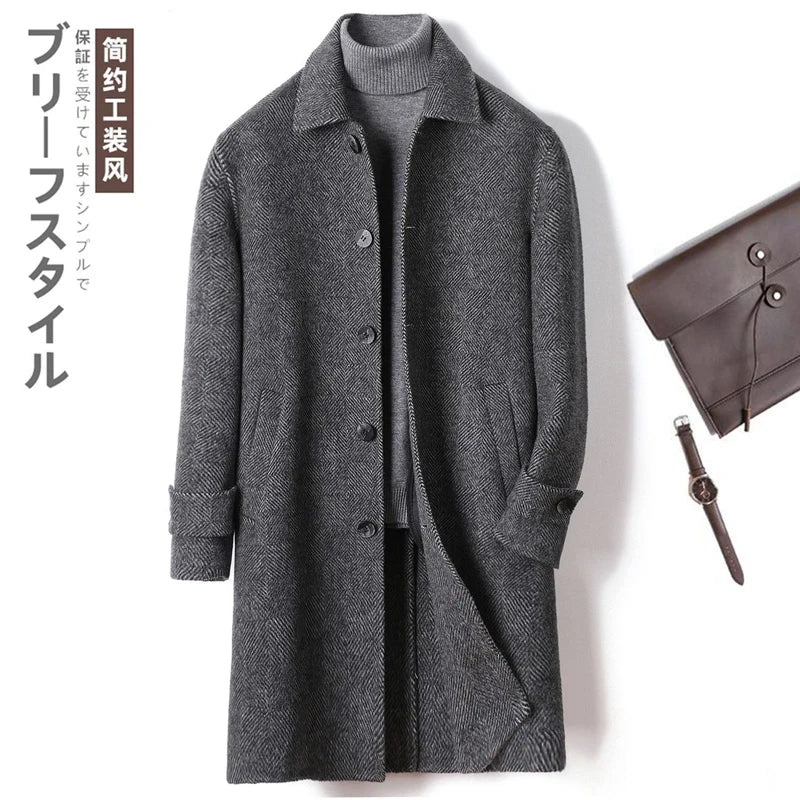 Double Sided Cashmere Jacket Man Sheep Suit Mens
