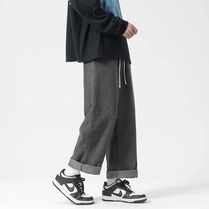 Spring New Streetwear Baggy Jeans Men Korean Fashion