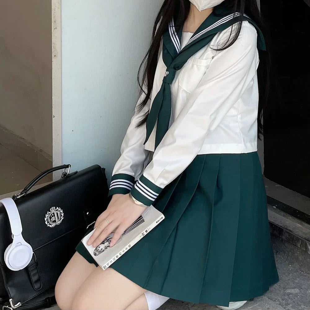 Japanese School Girl Uniform XSXL JK Green Sailor