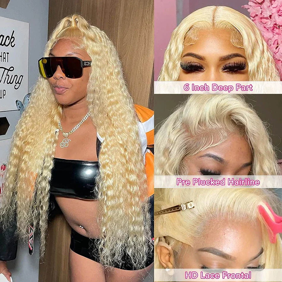 Wiggogo Blonde Lace Front Wig Glueless 613 Hd