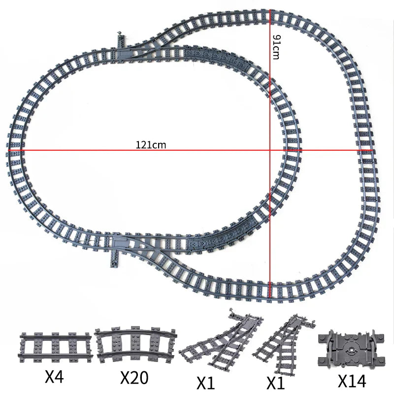 City Trains Train Track Rail Bricks Model Toy