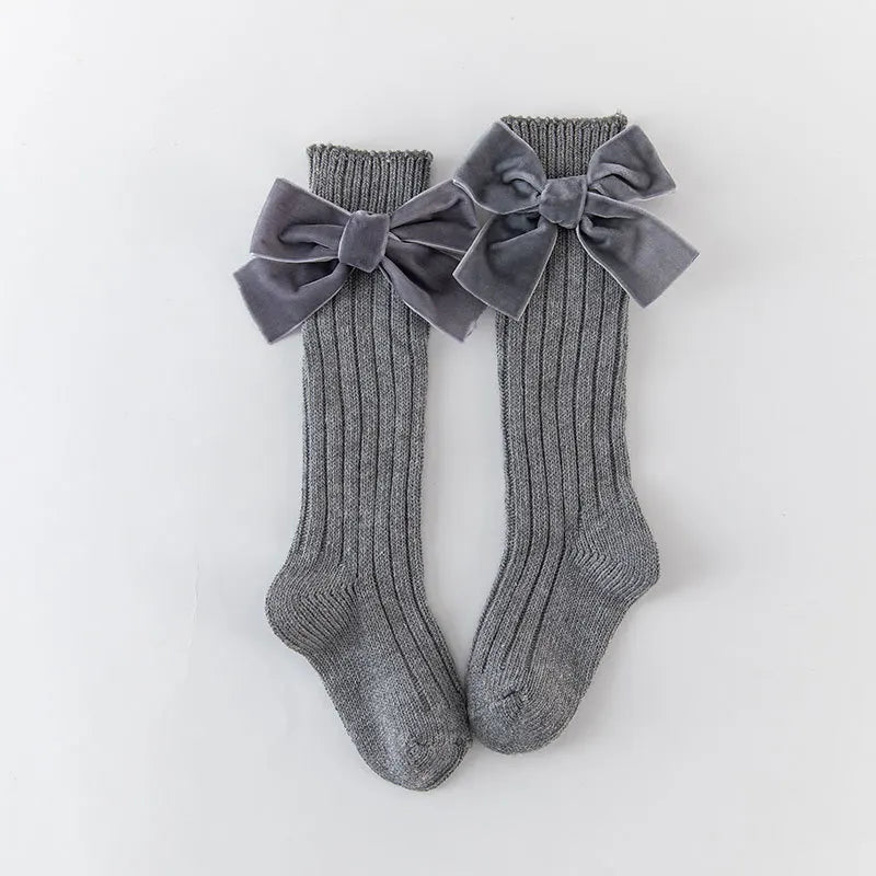 Baby Girls Knee High Socks Kids Cotton Big
