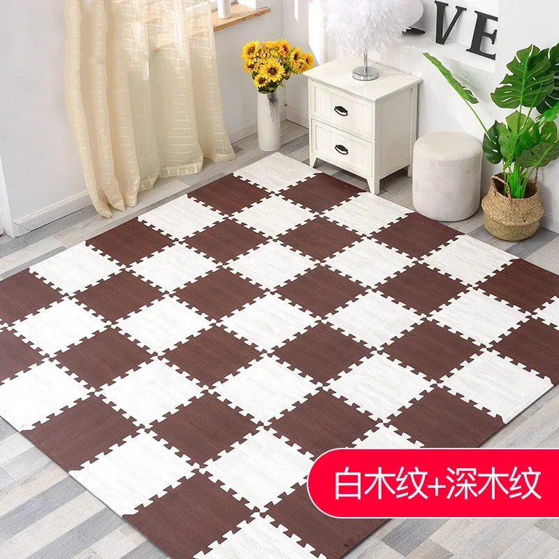 Wooden Interlocking Exercise Tiles Crawling Carpet And Rug