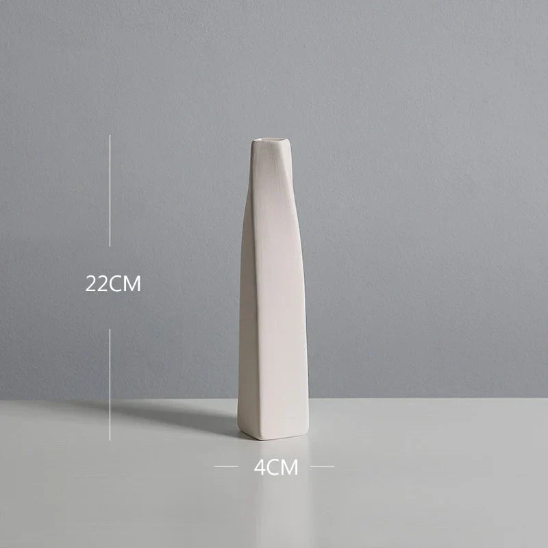 Nordic White Tabletop Vases Ceramic Flower Vase Living