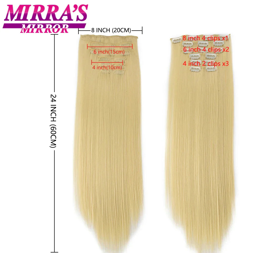 Synthetic Clip in Hair Extensions 6 Pcs/Set 16