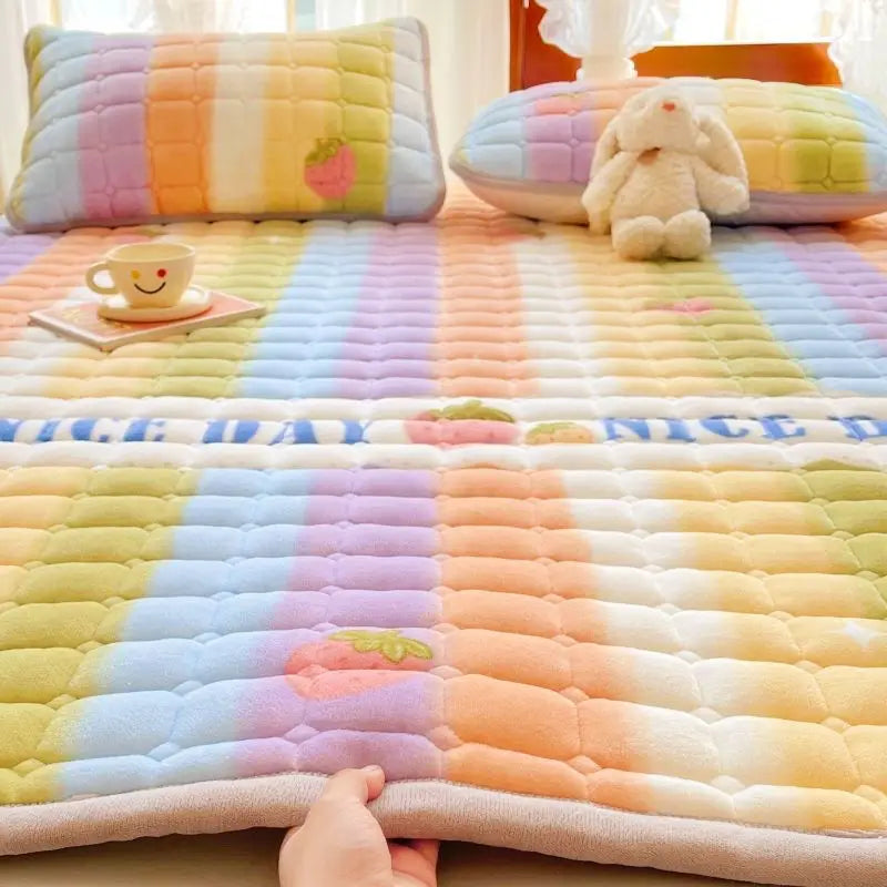 1pc Winter Milk Velvet Thickened Warm Bed Sheet