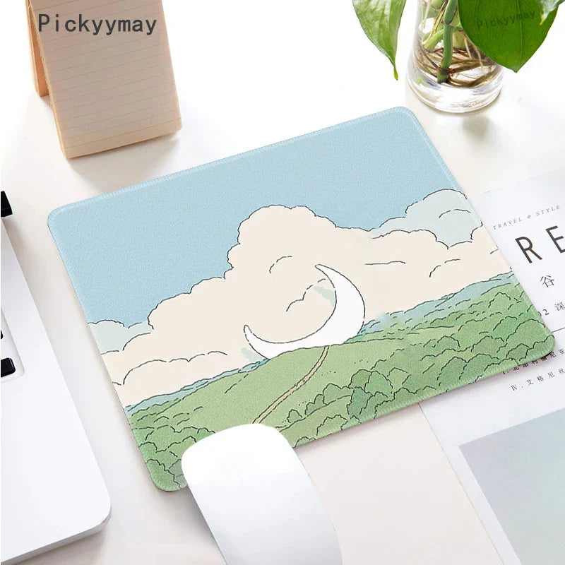 Small Mouse Pad Green Cute Flower Mousepad Kawaii
