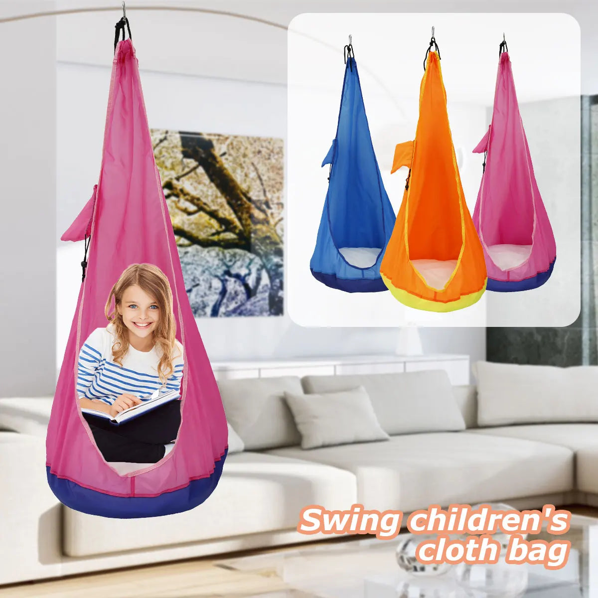 Kids Pod Swing Seat Hammock Chair Durable Children's
