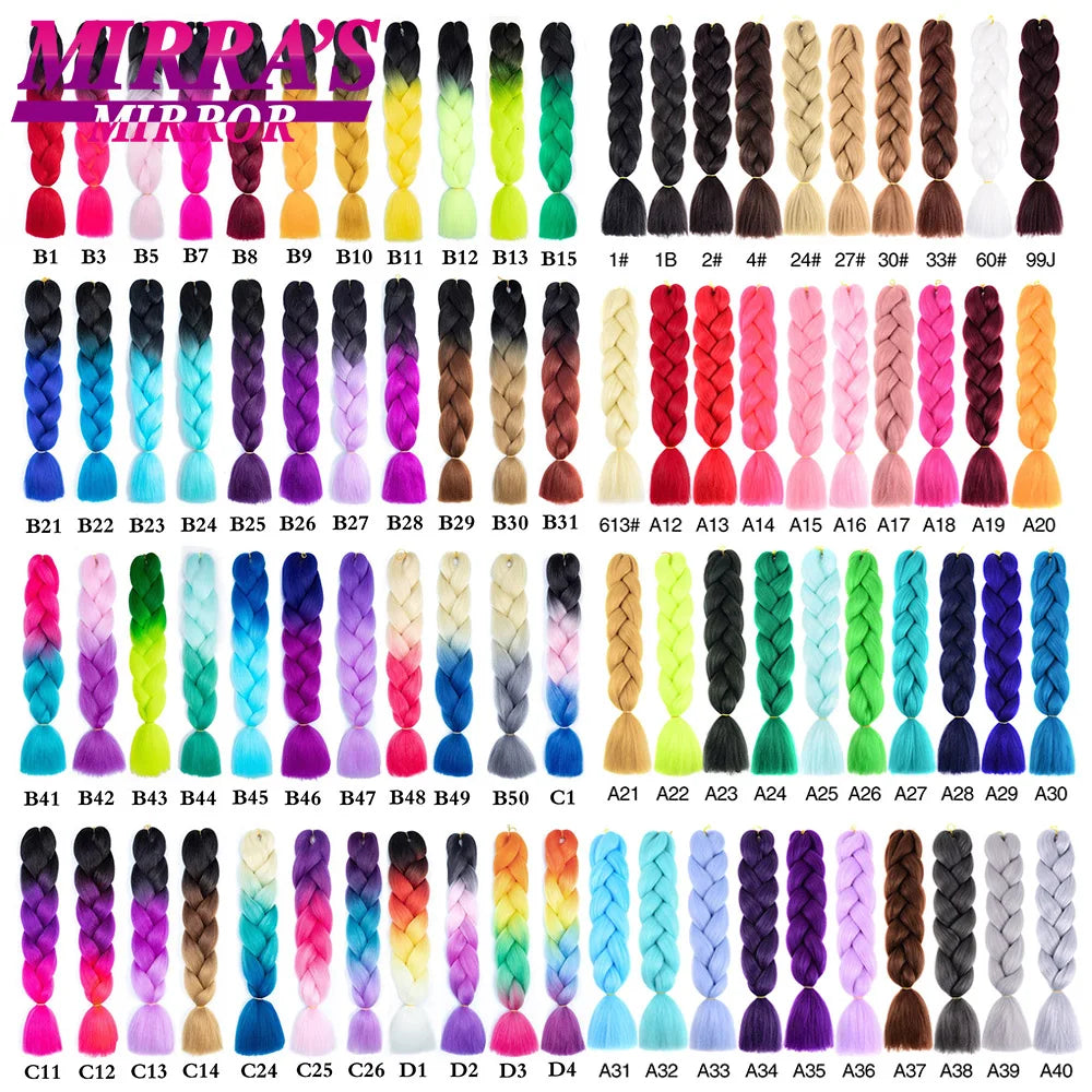 Synthetic Jumbo Braids Hair Omber Braiding Hair Extensions for Women Yaki Texture Black Blue Fake Hair Mirra’s Mirror
