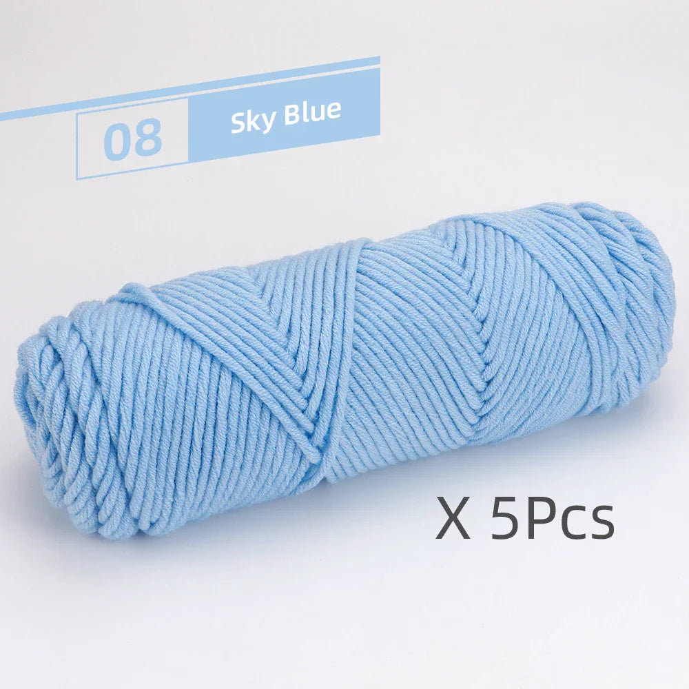 5 Pcs Cotton Select Yarn 17.63oz/500g, Light Worsted